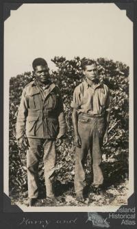 Harry and Paul, Scientific Expedition staff, Low Isles, 1928