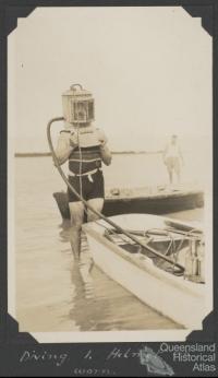 Diving helmet, Low Isles, 1928