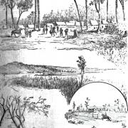 Sketches of Wolfgang Strike camp, shearers on strike, 1891