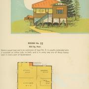 Floor plan and drawing of Queenslander house, 1939