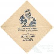 Serviette, Elite Cafe, Bundaberg, c1940
