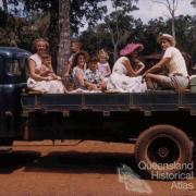 Travelling on Queensland Health & Home Affairs Dept truck, 1958