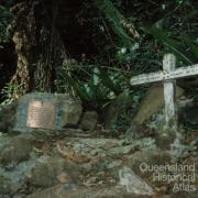 Plaque at the site of the 1937 Stinson air crash, Lamington National Park, 1978