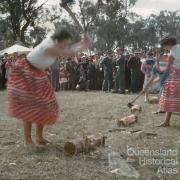 Women's woodchop, Goombungee show, c1960