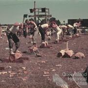 Men's woodchop, Goombungee show, c1960