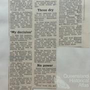 Mayor orders big dam shut, Courier Mail, 30 January 1974