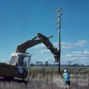 Redundant telephone pole, Chinchilla Shire, 1979