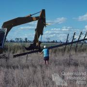 Redundant telephone pole, Chinchilla Shire, 1979