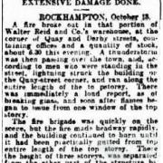 Fires at Walter Reid building Rockhampton, 1912-18