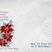 Envelope commemorating Queensland's sesqui-centenary, 1959