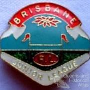 Brisbane badges which include poinsettia motif, 1930-60