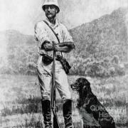 Norwegian naturalist and explorer Carl Lumholtz and his dog, c1882