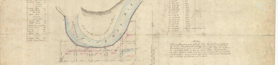 Plan of six farms on the Fitzroy River, Rockhampton, 1859