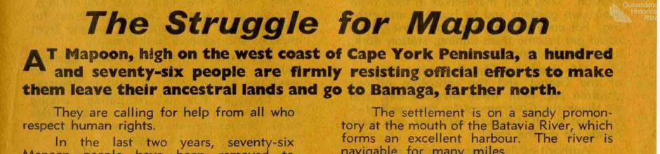 They have made our rights wrong, Mapoon