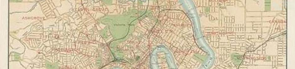 Map of Brisbane and suburbs, 1920