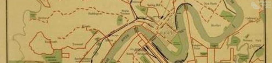 Brisbane, railways, tram and bus routes, 1947