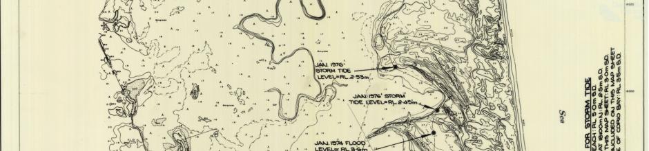 Farnborough (Iwasaki) resort, surge and flood levels, 1976, sheet 1