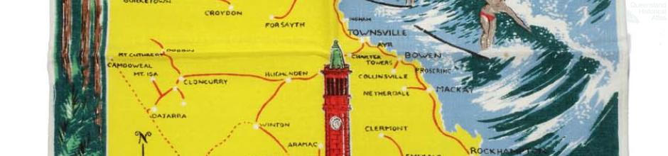 Tea-towel: Queensland Centenary, 1959