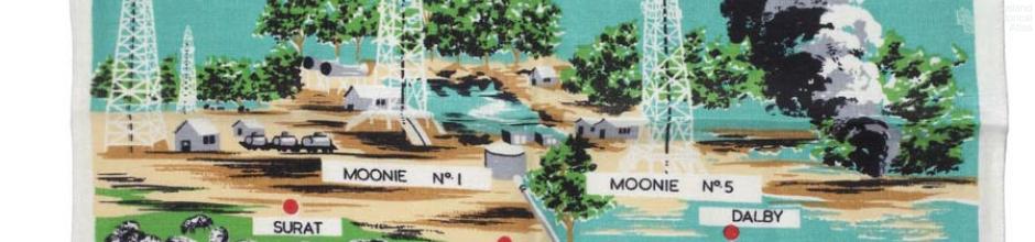 Tea-towel: Queensland Oil Field
