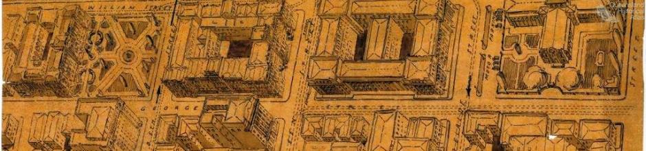 Queens Gardens and proposed inner city development, c1920