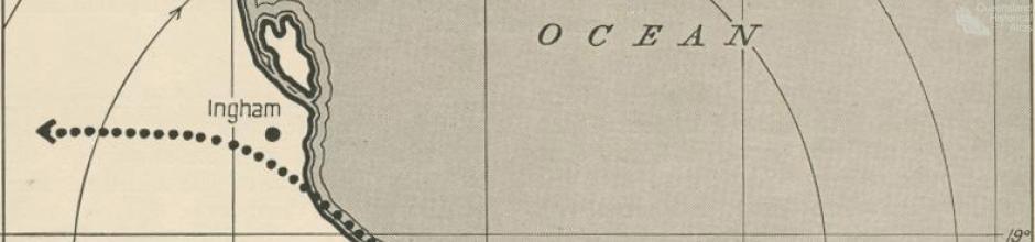 Track of Cyclone Agnes, March 1956