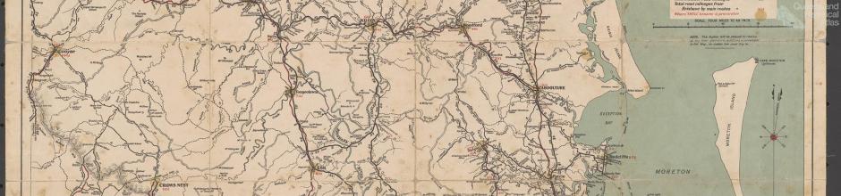 Craigie's road map 100 miles round Brisbane, 1914
