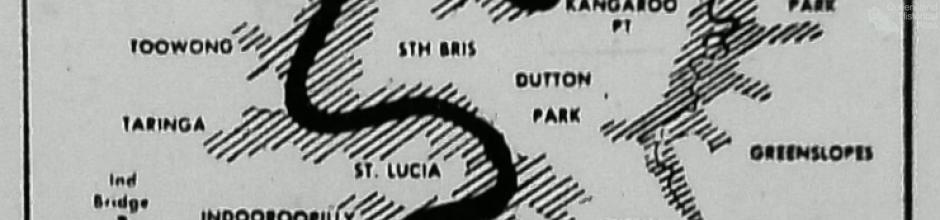 Brisbane River flood map, 1953