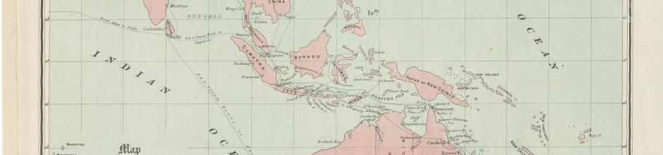 Map showing position of Queensland to the Australian Colonies, India, China &c
