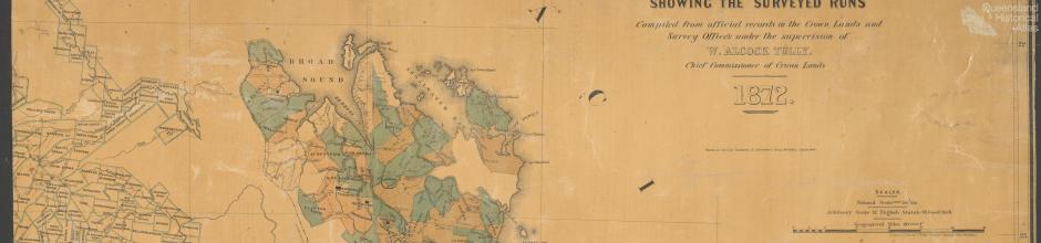 Southern portion of Queensland showing surveyed runs, 1872