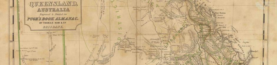 Pugh's Book Almanac, map of Queensland, 1862