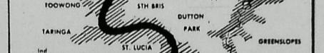 Brisbane River flood map, 1953