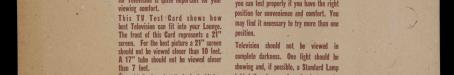 Television test viewing card