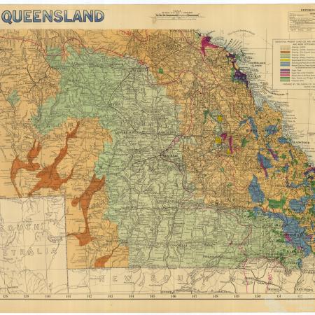 Map of Queensland for Royal visit, 1954