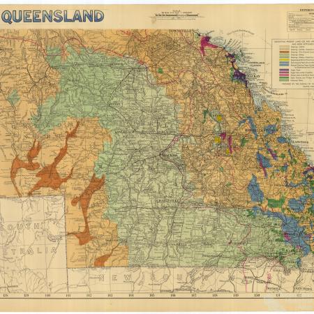 Map of Queensland for Royal visit, 1954